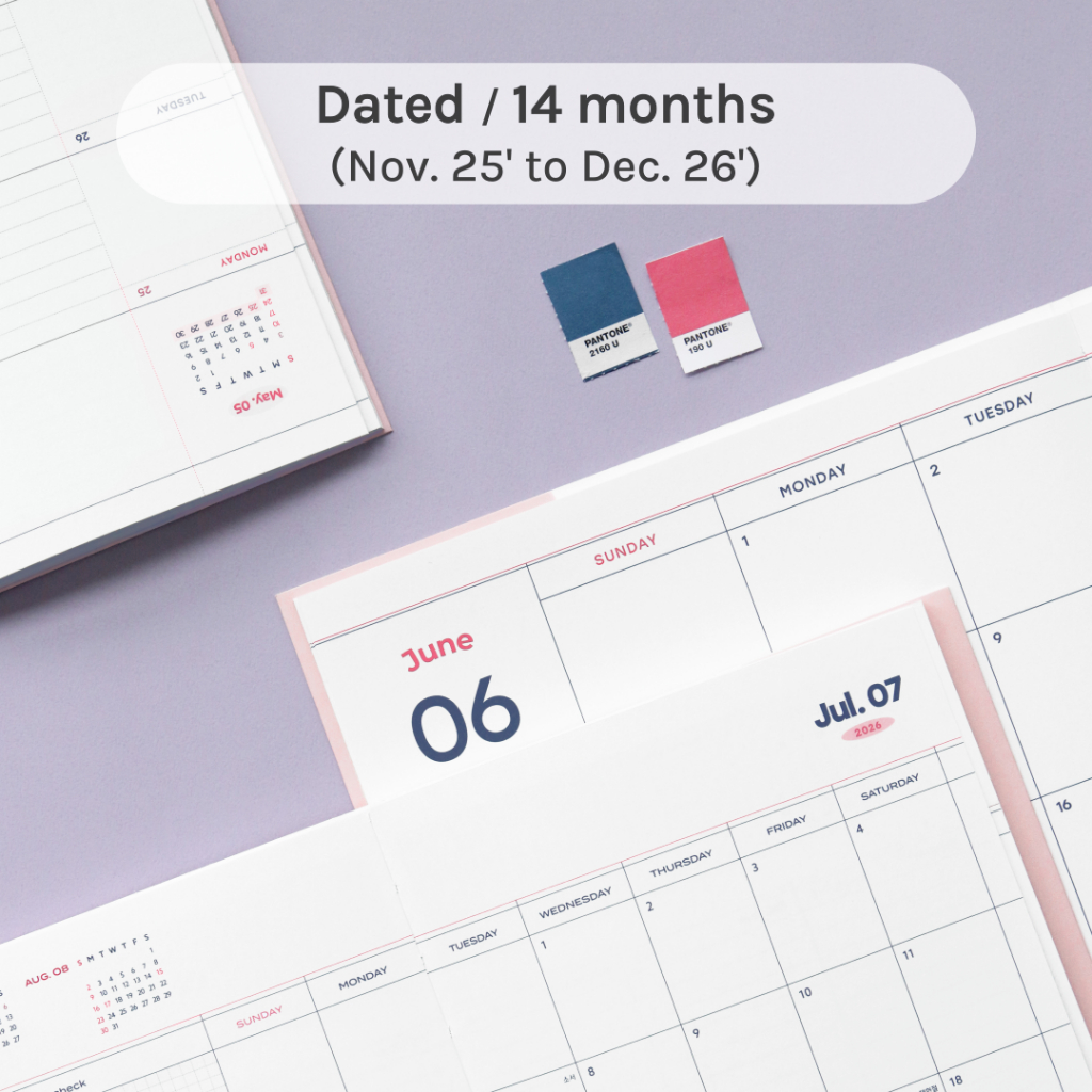 Iconic 2026 Record On Weekly Diary B6 Dated 14 month Planner Scheduler เกาหลีเครื่องเขียน