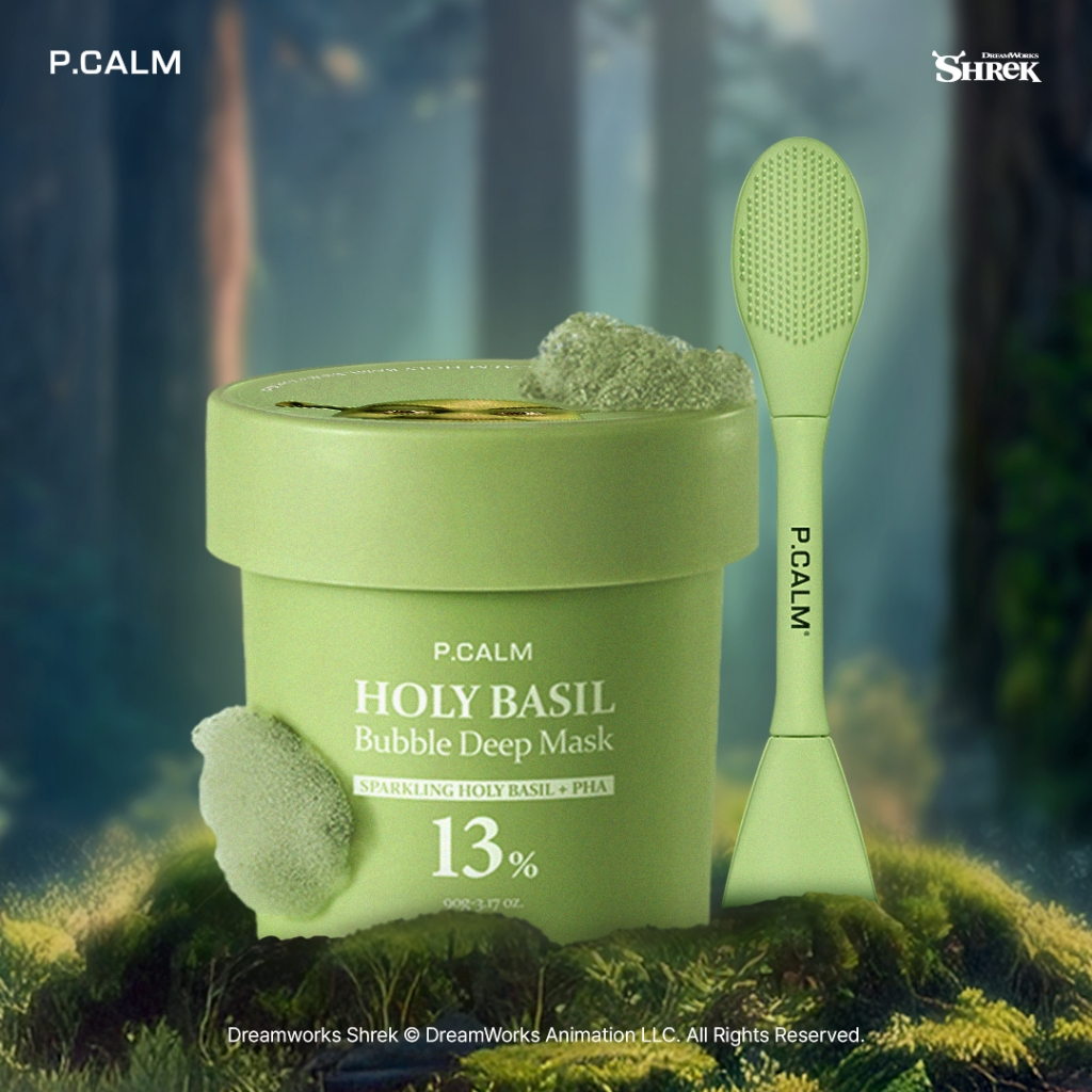 [P.CALM] Holy Basil Bubble Deep Mask จับคู่ฟองน้ำหรือแปรงล้างหน้า
