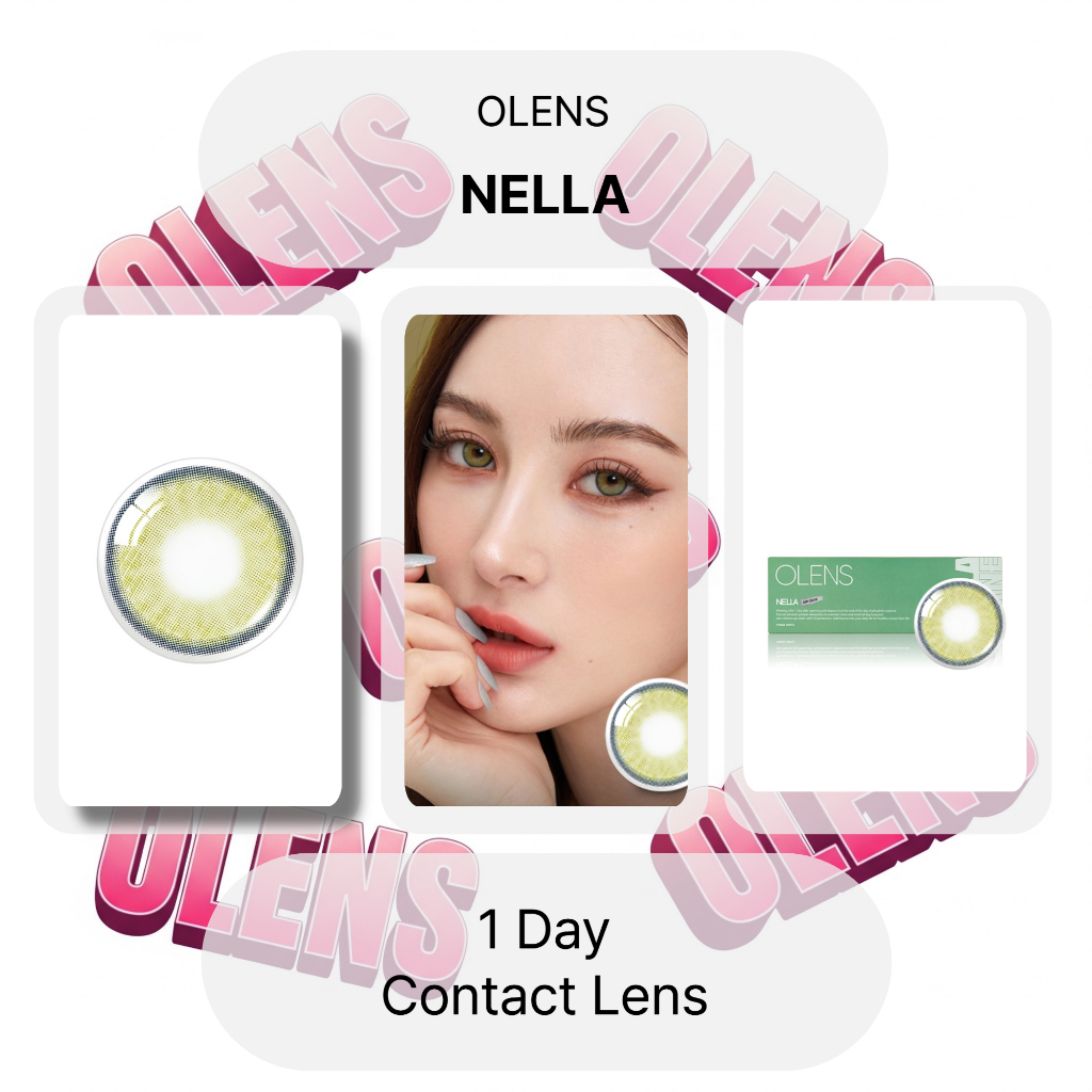 Olens คอนแทคเลนส์ 1 Day Nella Ash Olve Color