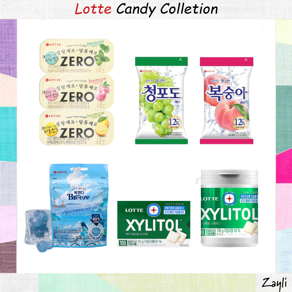 [ล็อตเต้และทุกเวลา] Mint & Fruit Candy CollectionZero Sugar, Fresh Mint & Fruity รส