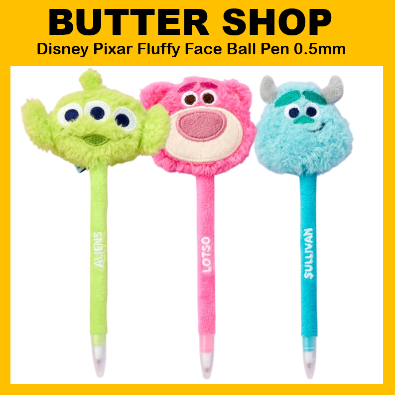 [BUTTER SHOP] Disney Pixar Sweet Party Fluffy Face Ball Pen 0.5mm (Alien /Lotso / Sulley) buttershop