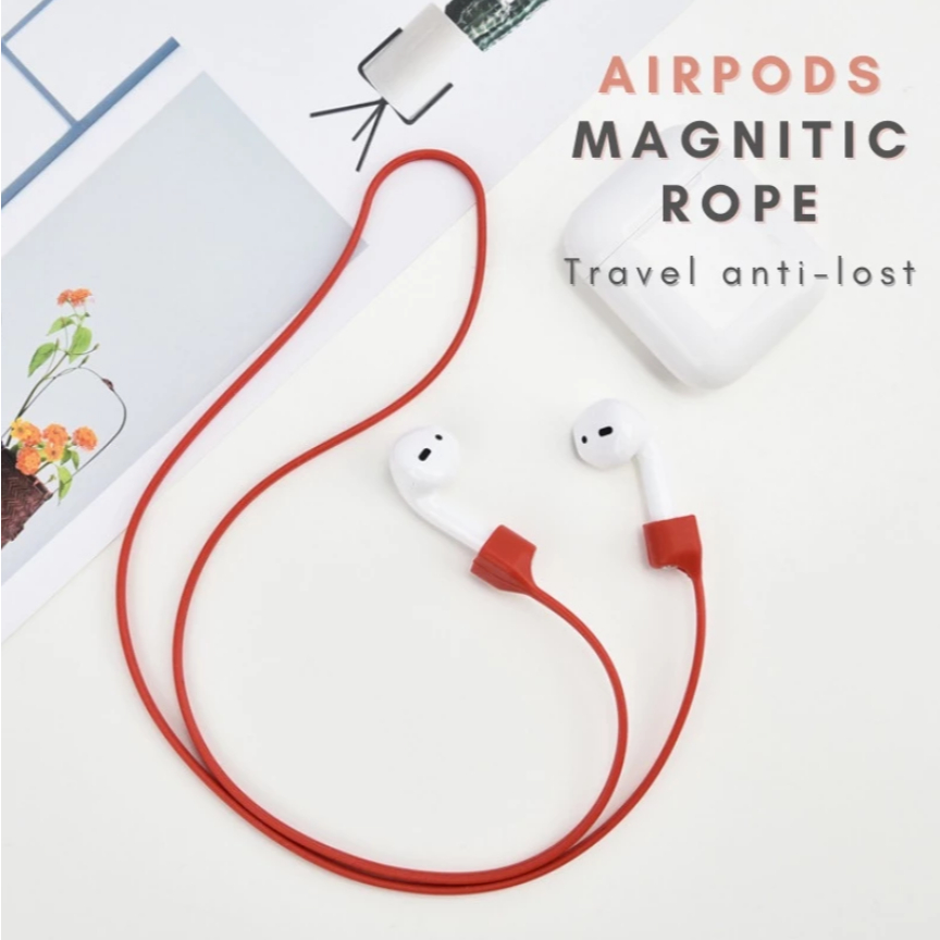 GSS BIG SG เชือกซิลิโคนแม่เหล็กป้องกันการสูญหายสําหรับ AirPods หูฟังไร้สายบลูทูธสายคล้องคอ