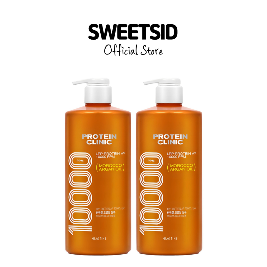 [ELASTINE] Protein Clinic 10000 Nutritious Shampoo Floral Musk 1L 1+1 Pack