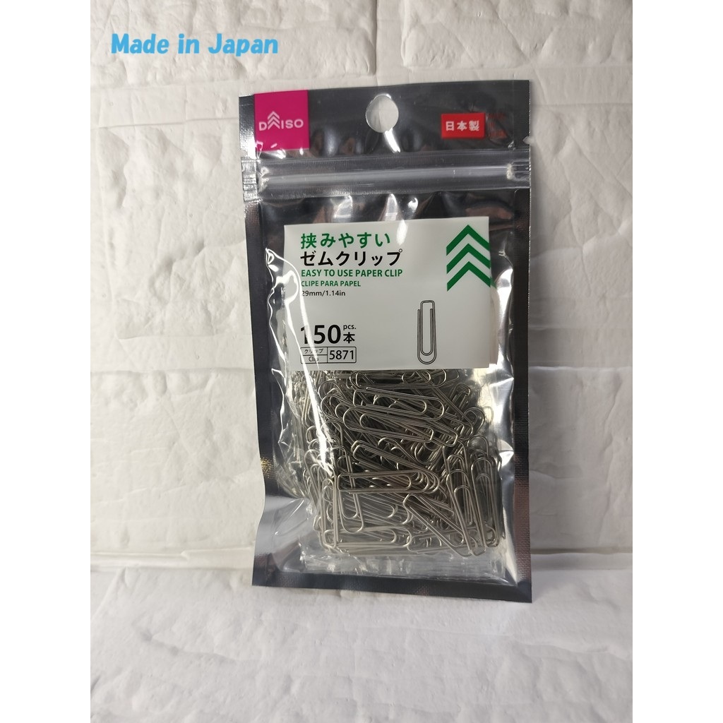 Made in Japan Easy-to-Use Paper Clips 150 pcs (Steel, 29mm)
