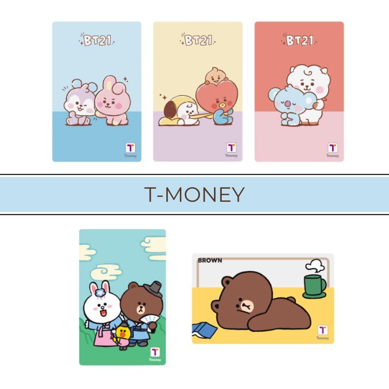 บัตรขนส่ง T-money | BT21 | LINE FRIENDS ในเกาหลี | บัตรขนส่งเกาหลีน่ารัก