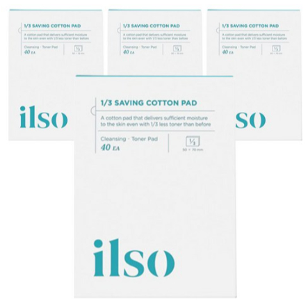 Ilso 1/3 Saving Cotton Pad 40 ชิ้น  4 │ สําลีแผ่นบางและชื้น │ สําหรับ Skin Pack & Toner Pack │ แบบพก