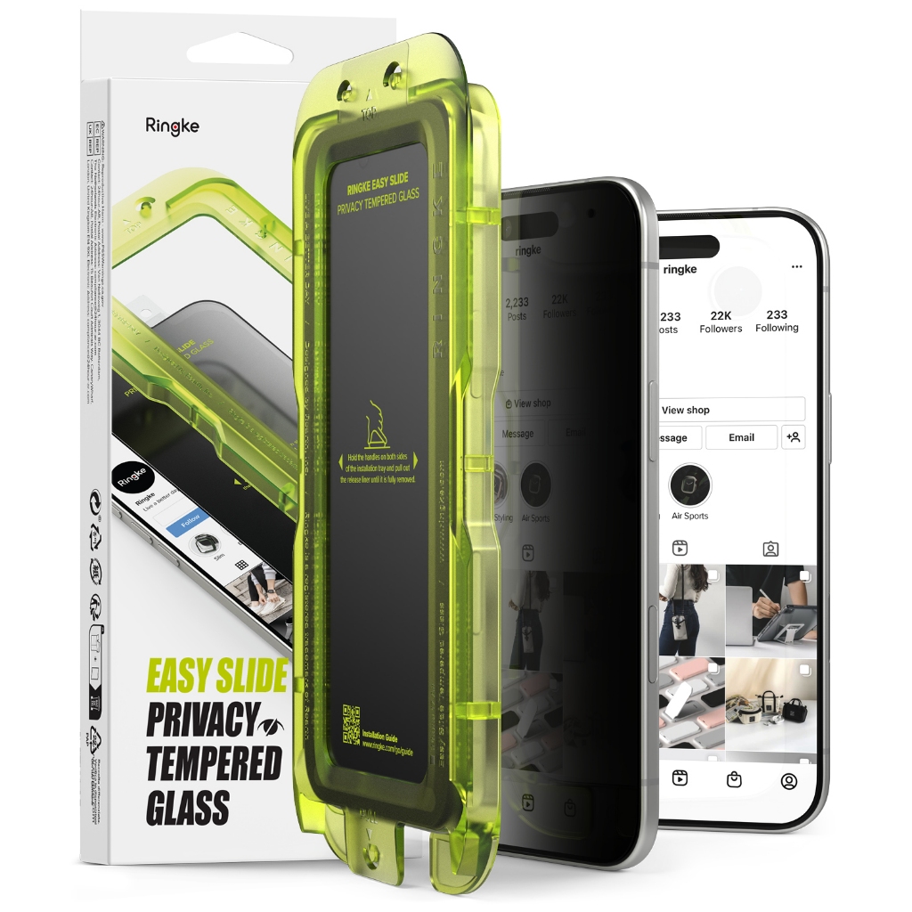 Ringke Easy Slide Privacy Glass สําหรับ iPhone Air Anti-Spy กระจกนิรภัยป้องกันหน้าจอ