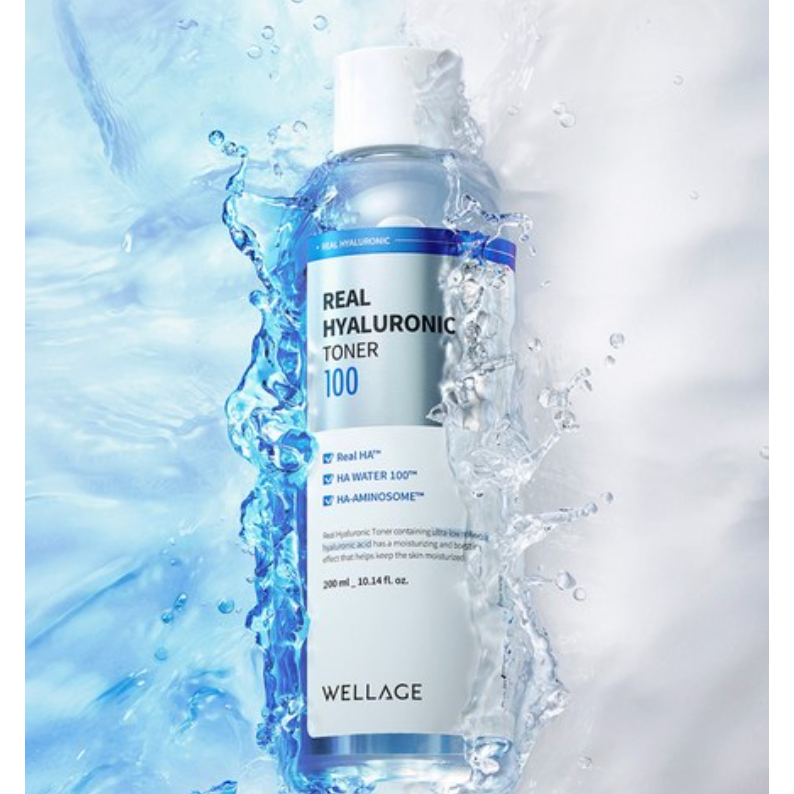 WELLAGE REAL HYALURONIC 100 TONER, 200ML