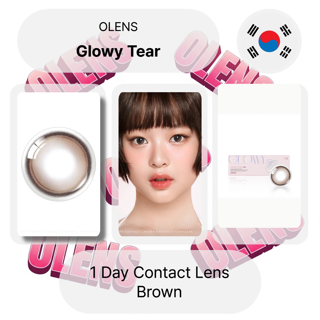 Olens Glowy Tear คอนแทคเลนส์ 1 วัน สีน้ําตาล 10P 13.3mm