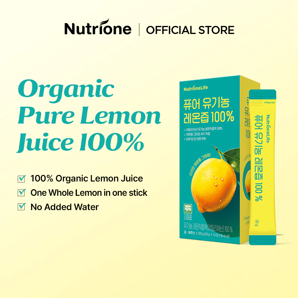 NUTRIONE NutrioneLife น้ำเลมอนออร์แกนิกแท้ 100% Organic Pure Lemon Juice (20g x 14 ซอง)