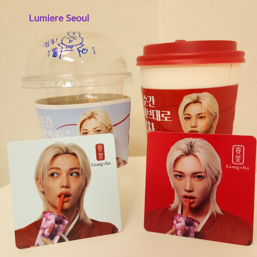 Stray Kids  Gong cha Felix Tea Coaster (ตัวเลือก A/B)