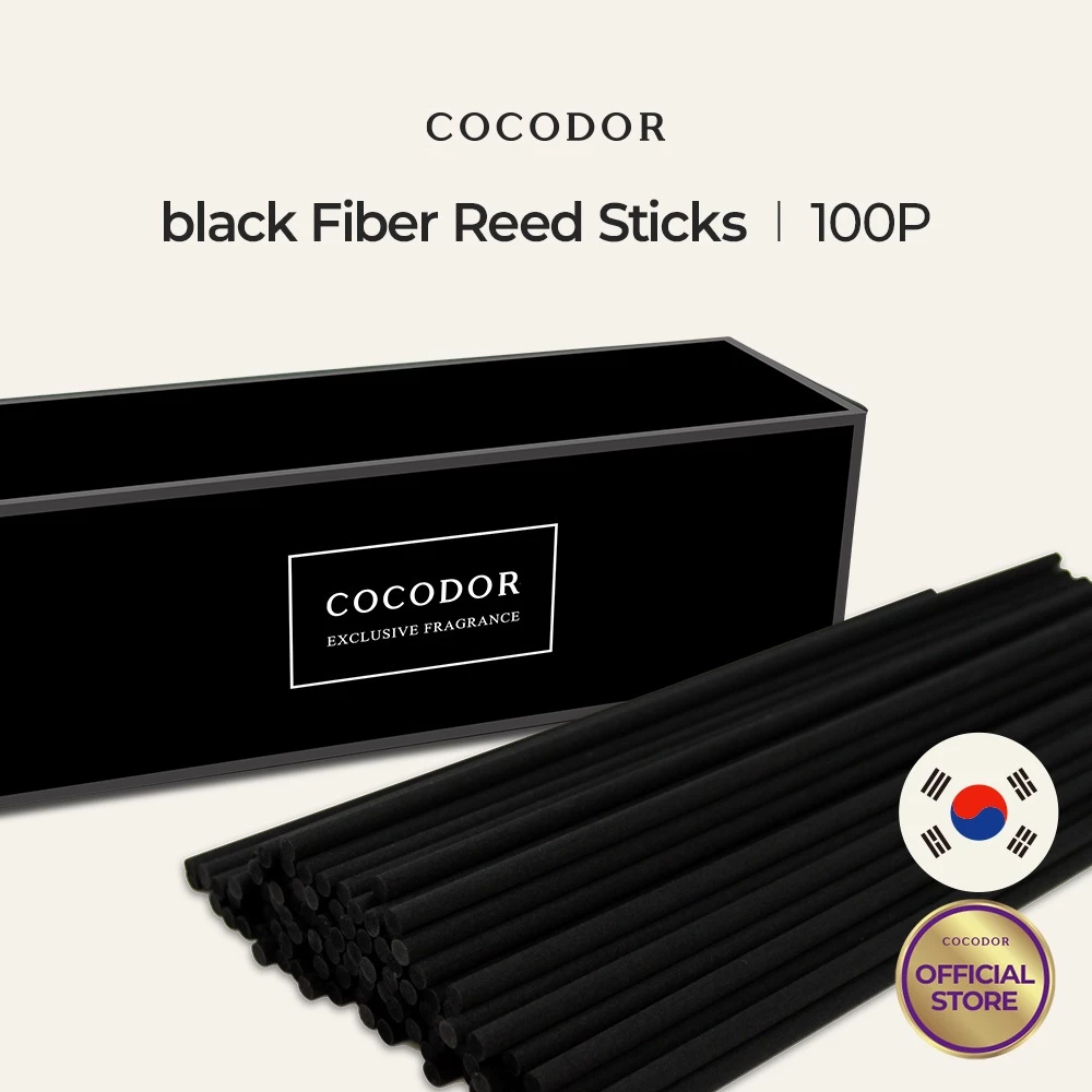 COCODOR ก้านไม้หอมไฟเบอร์สีขาวและสีดำ (100 Pcs/8" x 4mm)