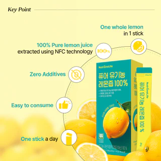 NUTRIONE NutrioneLife น้ำเลมอนออร์แกนิกแท้ 100% Organic Pure Lemon Juice (20g x 14 ซอง)