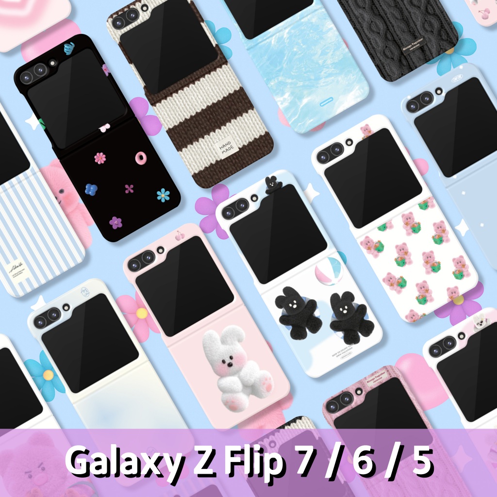 เคสโทรศัพท์เกาหลี Z Flip Hard เคสโทรศัพท์Hard Thin Light ป้องกันการออกแบบคู่น่ารักสําหรับ Samsung Galaxy Flip 7 6 5 4 3 momo