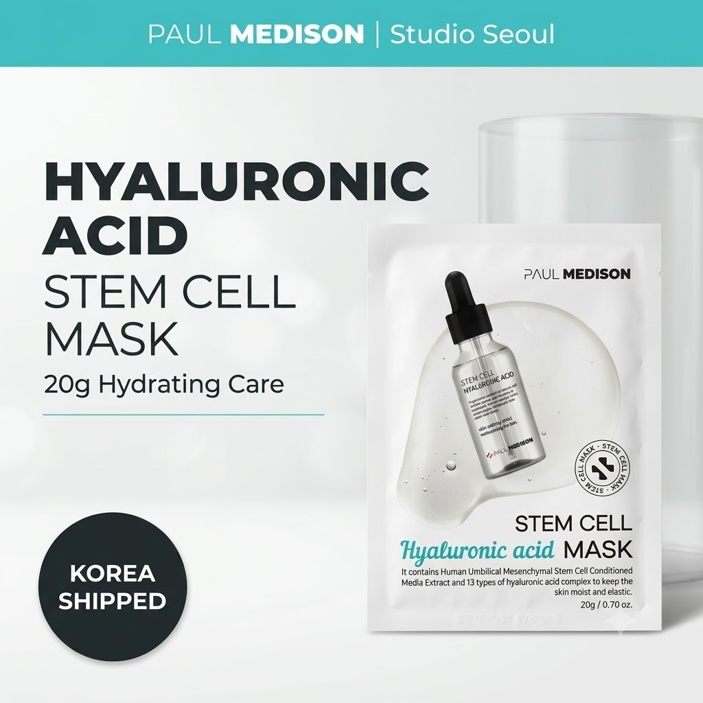 [Paul Medison] Stem Cell Hyaluronic Acid Mask, 20g, 1 ชิ้น / มาส์กหน้าเกาหลี / Stem Cell Infusion โดย Studio Seoul