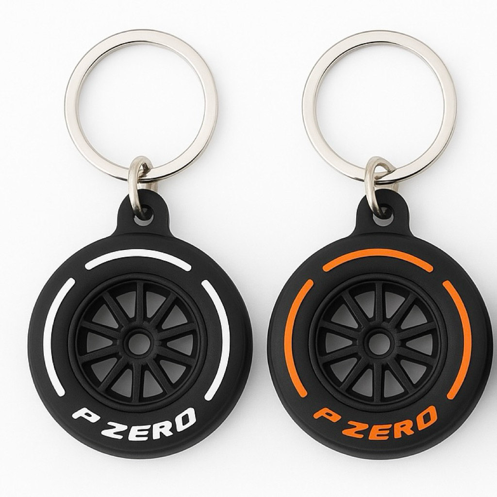 SG F1 Formula One Wheel Keychain – Racing Tyre Style พร้อมแหวนกุญแจฟรี F1 Key Pulley – 赛เหยียบเหยียบ