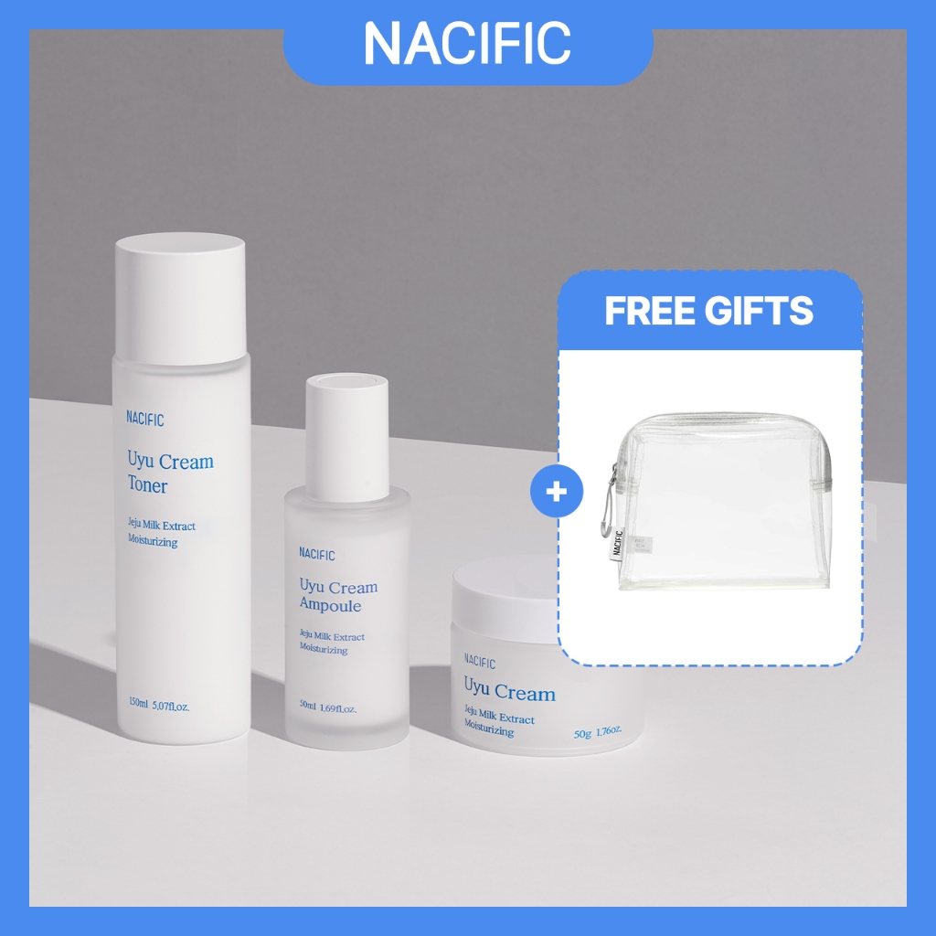 [NACIFIC] Uyu Cream Moisturizing Set (โทนเนอร์·แอมพูล·ครีม)