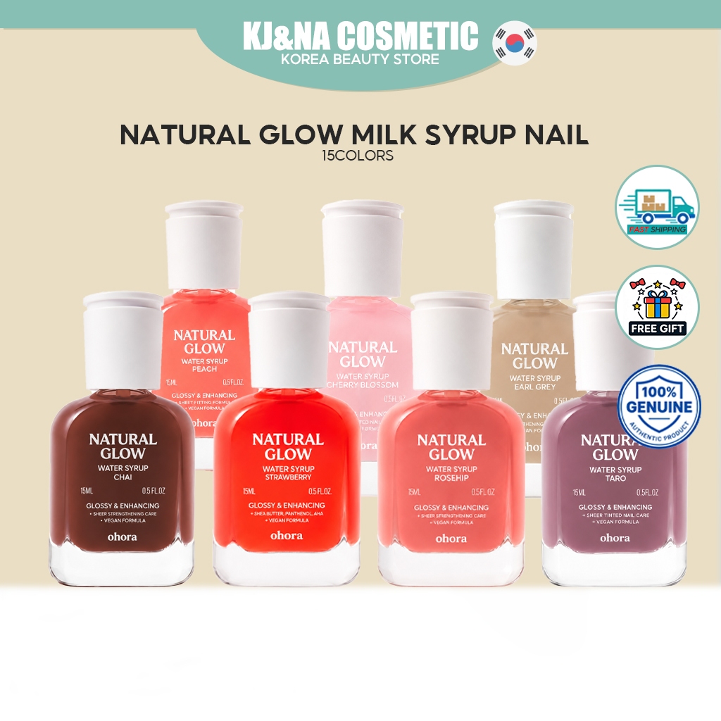 Ohora Natural Glow Milk Syrup Nail Strengthener 15ml (18 สี)