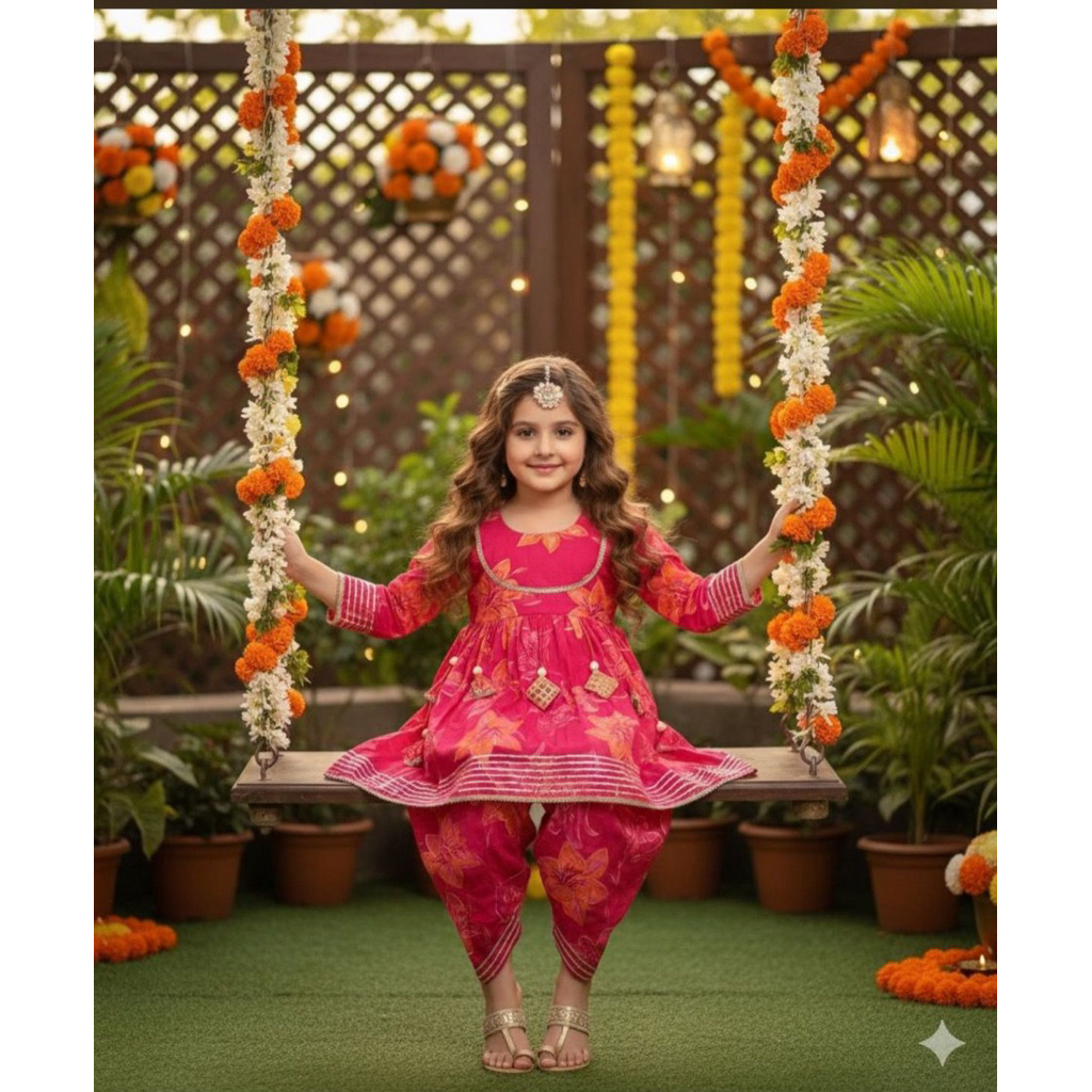 Girls Designer Dress Kurti Pant set - Deepavali - Indian Ethnic Fast dispatch