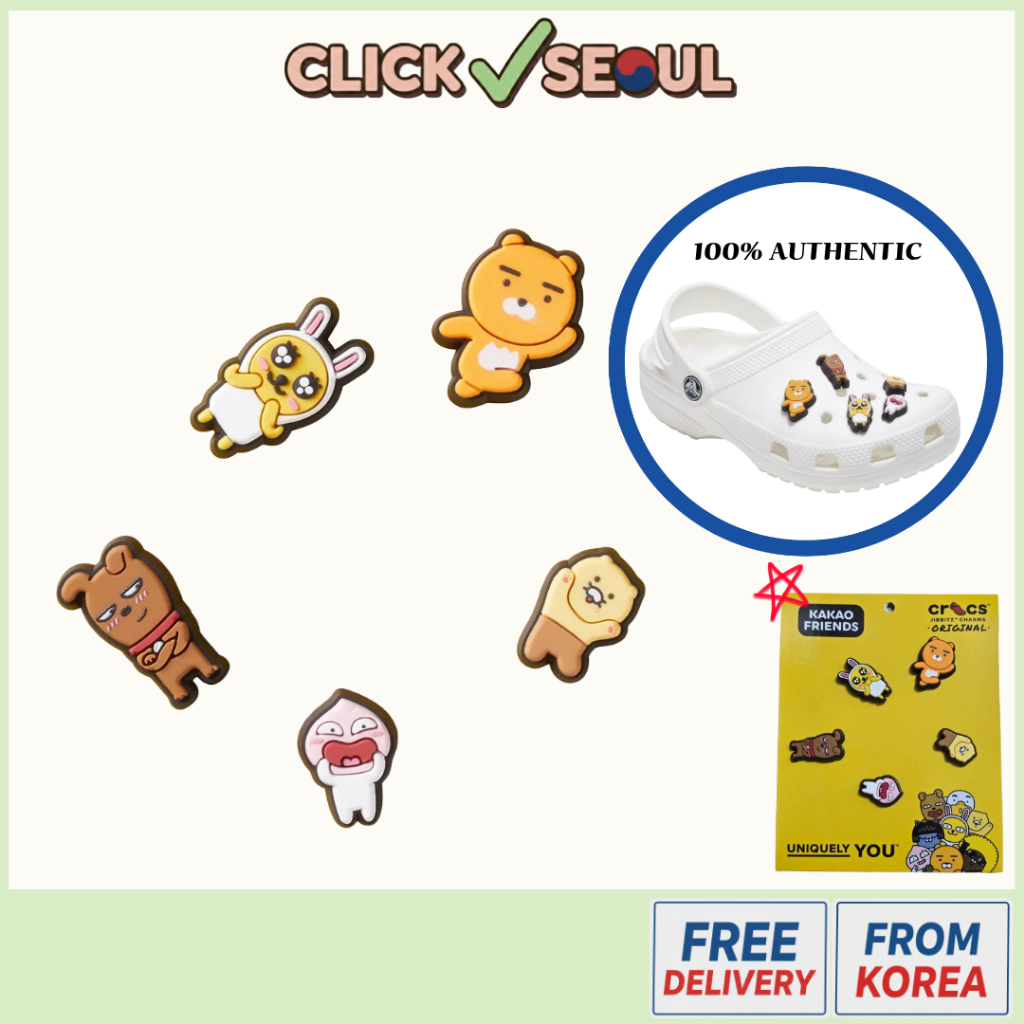 Crocs Jibbitz Kakao Friends 5 ชิ้น อุปกรณ์เสริมสำหรับรองเท้า