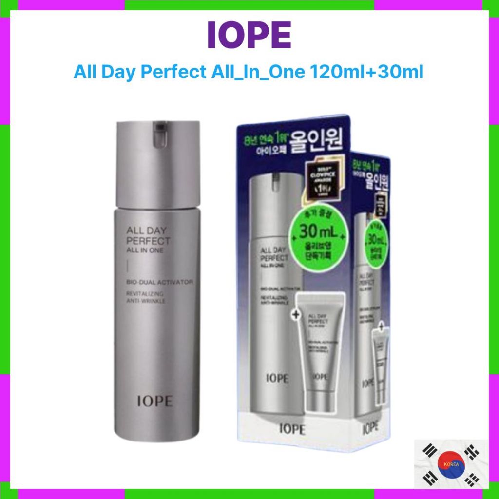 IOPE All Day Perfect All-In-One 120ml + 30ml - Sebum, Pore, Wrinkle, Whitening, Refreshing Finish