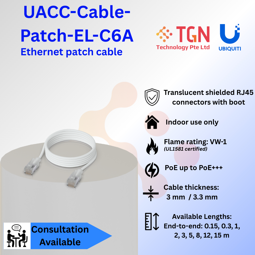 Ubiquiti UACC CAT6A ความยาว 0.15-15 ม. - สีขาว
