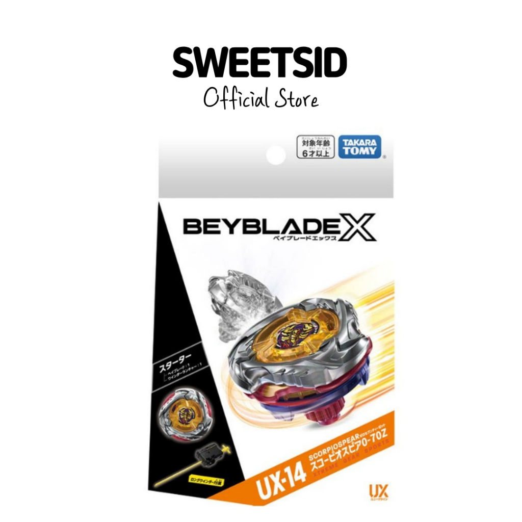 [TAKARA TOMY] BEYBLADE X UX-14 Starter Scorpion Spear 0-70Z Attack Type Spinning Top Toy