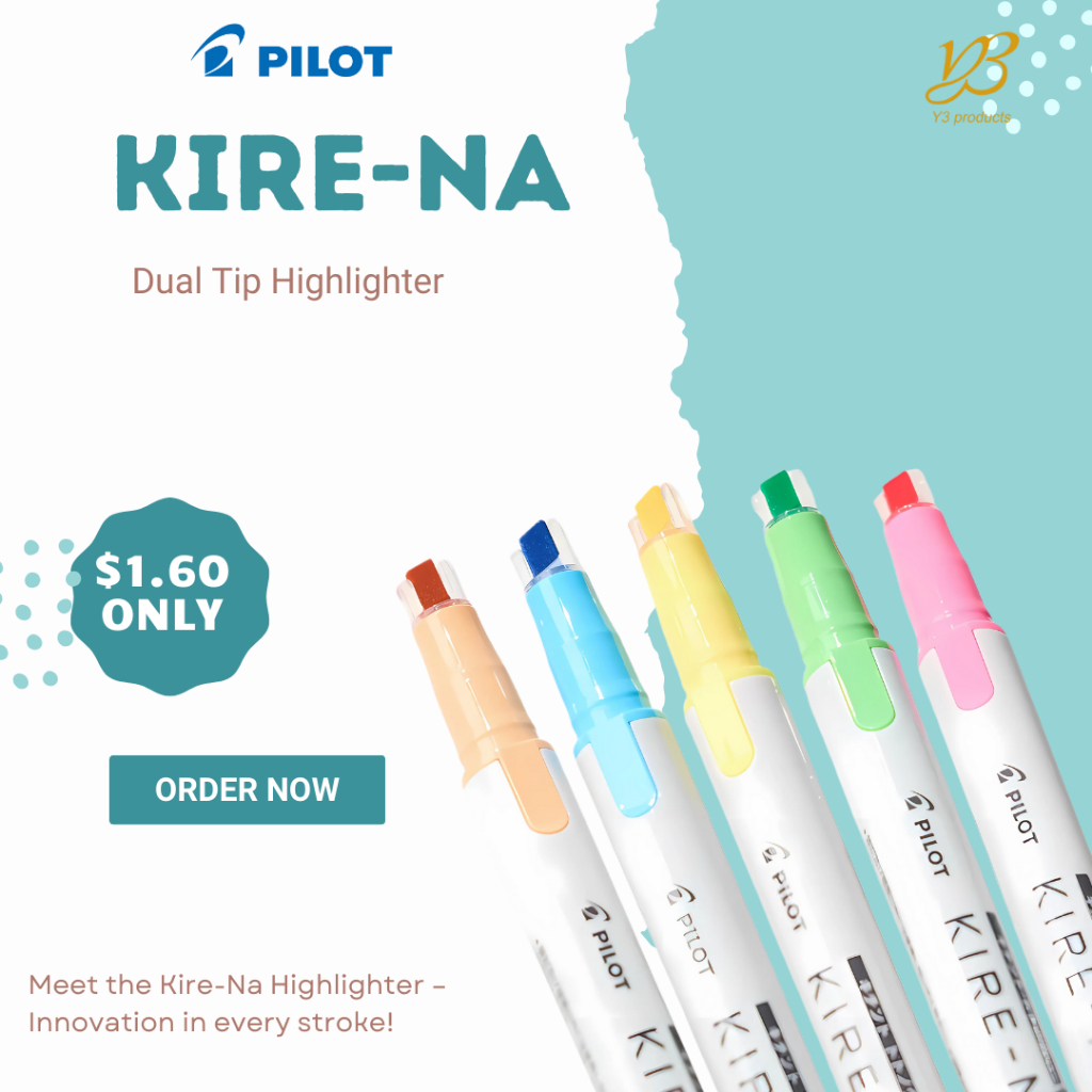 ปากกาเน้นข้อความ PILOT Kire-Na Dual Tip