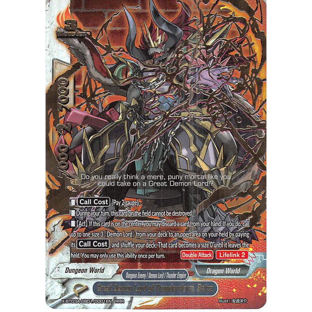 English Buddyfight Great Demon Lord of Thunderstorm, Batzz RRR / X-BT03A-UB01/0001EN