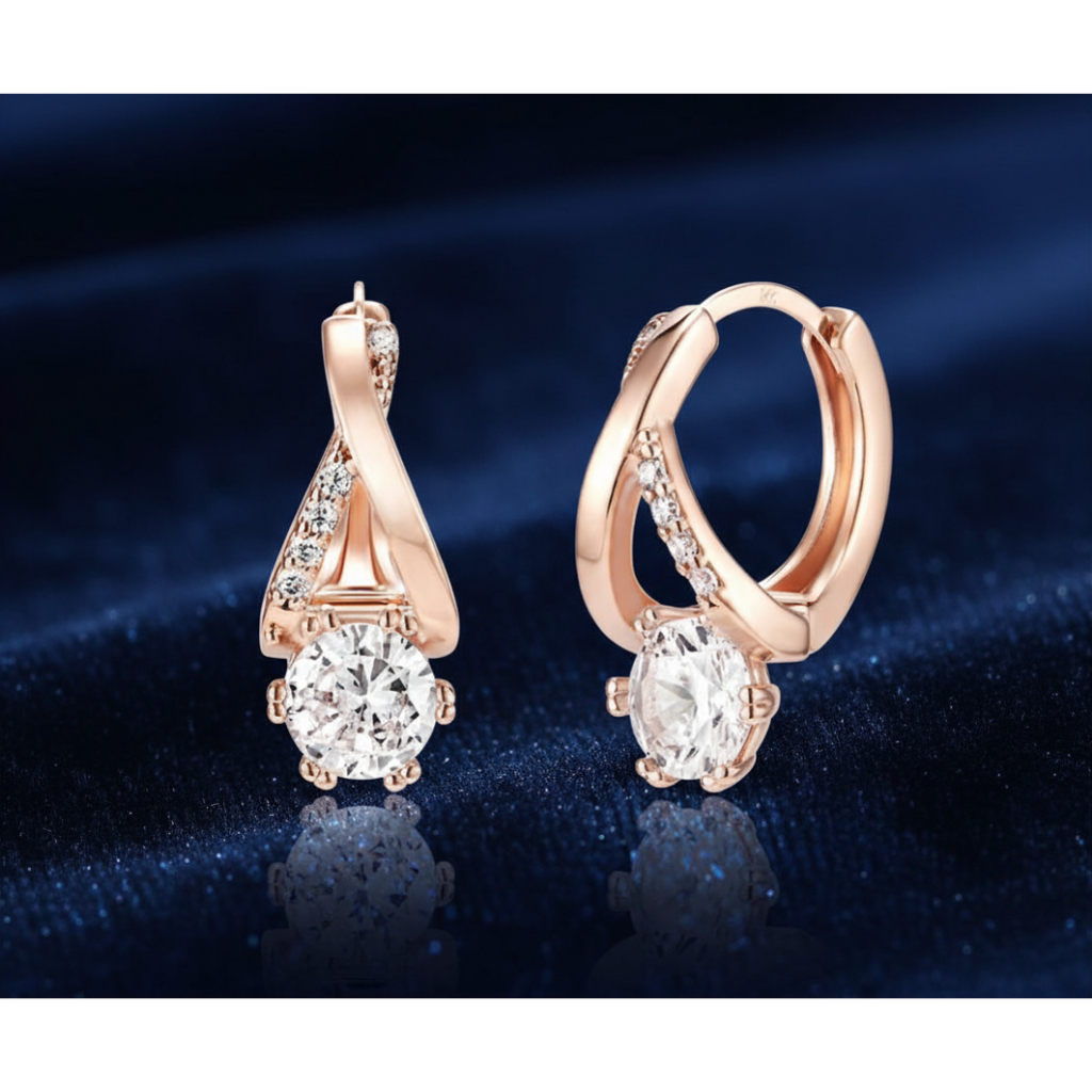 [ELLE] 14K GF Shine Earring /Rose Gold color/ ELGPEE461