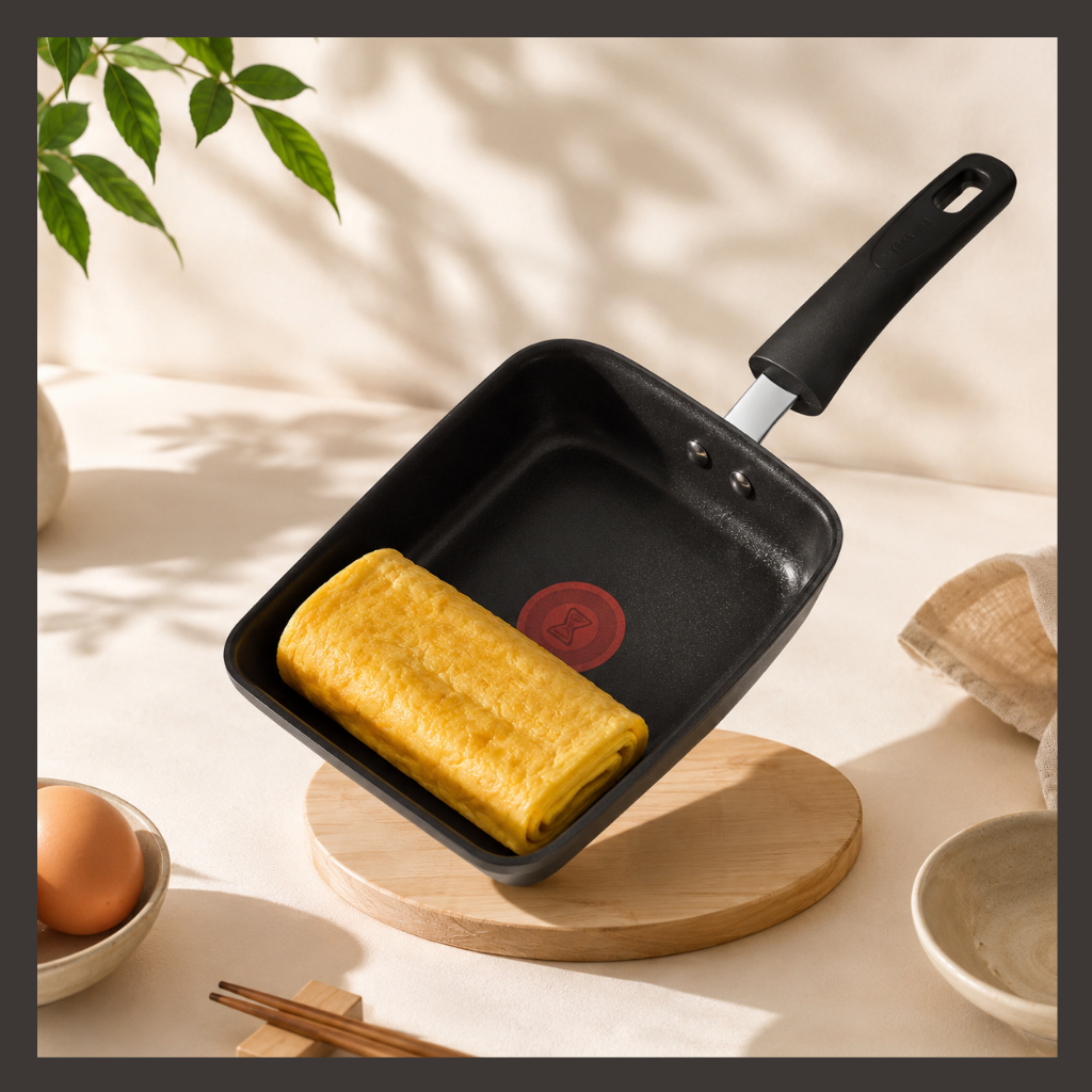 TEFAL Induction Titanium 1X กระทะทามาโกะยากิ 20 ซม.กระทะม้วนไข่อลูมิเนียมหล่อไม่ติด