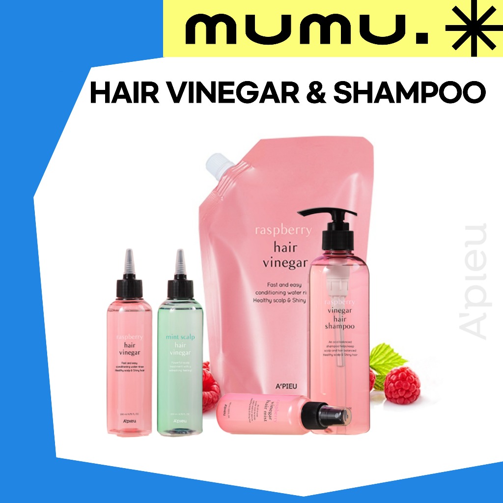 [mumu Korea] APIEU Hair Vinegar & Shampoo – Mint Scalp, Raspberry Vinegar, Shampoo & Refill | ผลิตภั