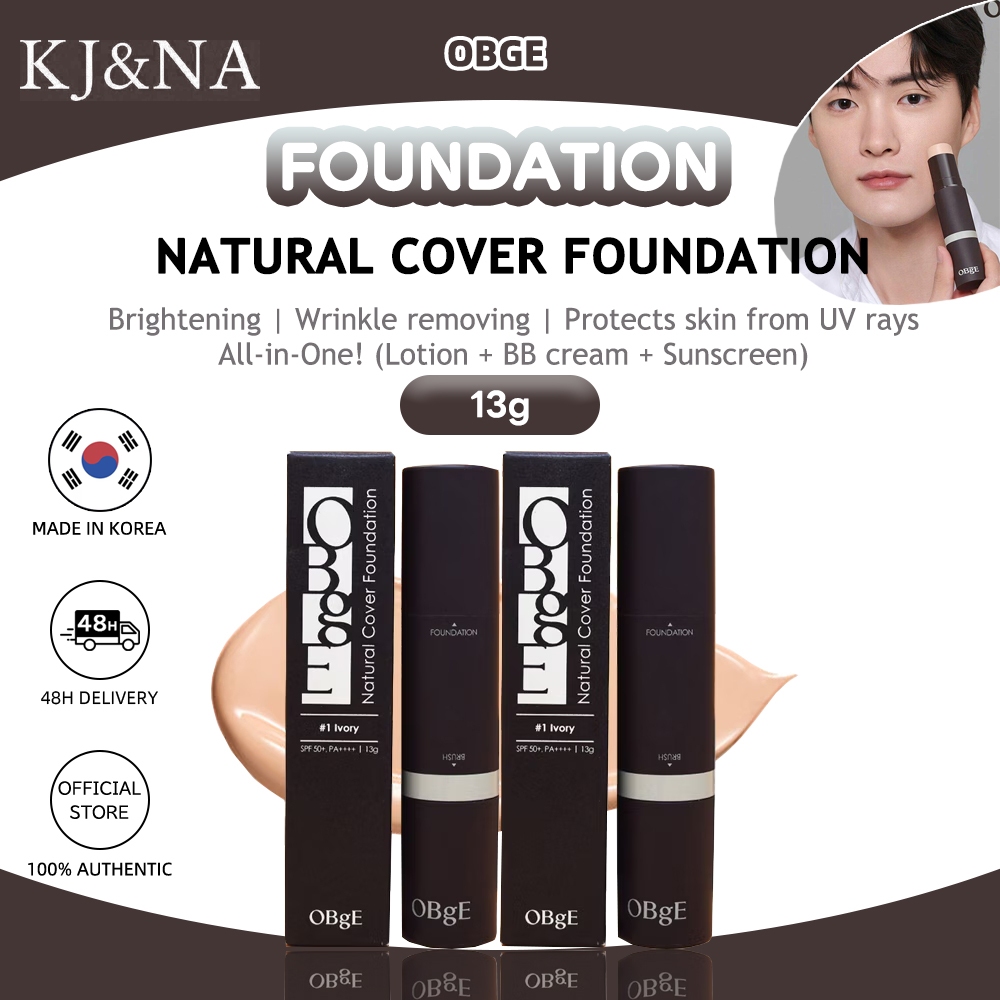 [OBgE] Natural Cover Foundation SPF50+ PA++++ 13g (3 เฉดสี) รองพื้น 3-in-1