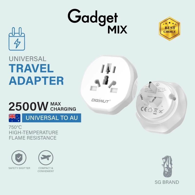 Gadget Mix Diginut อะแดปเตอร์ UK UA-20 / US UA-21 / AU UA-22 / EU UA-23 thumbnail 4