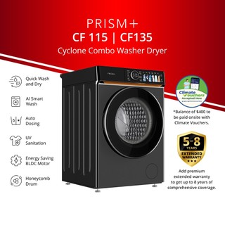 PRISM+ Cyclone Wash & Dry CF 115 / CF 135 | Combo Washer Dryer 11.5/7kg / 13.5/8kg