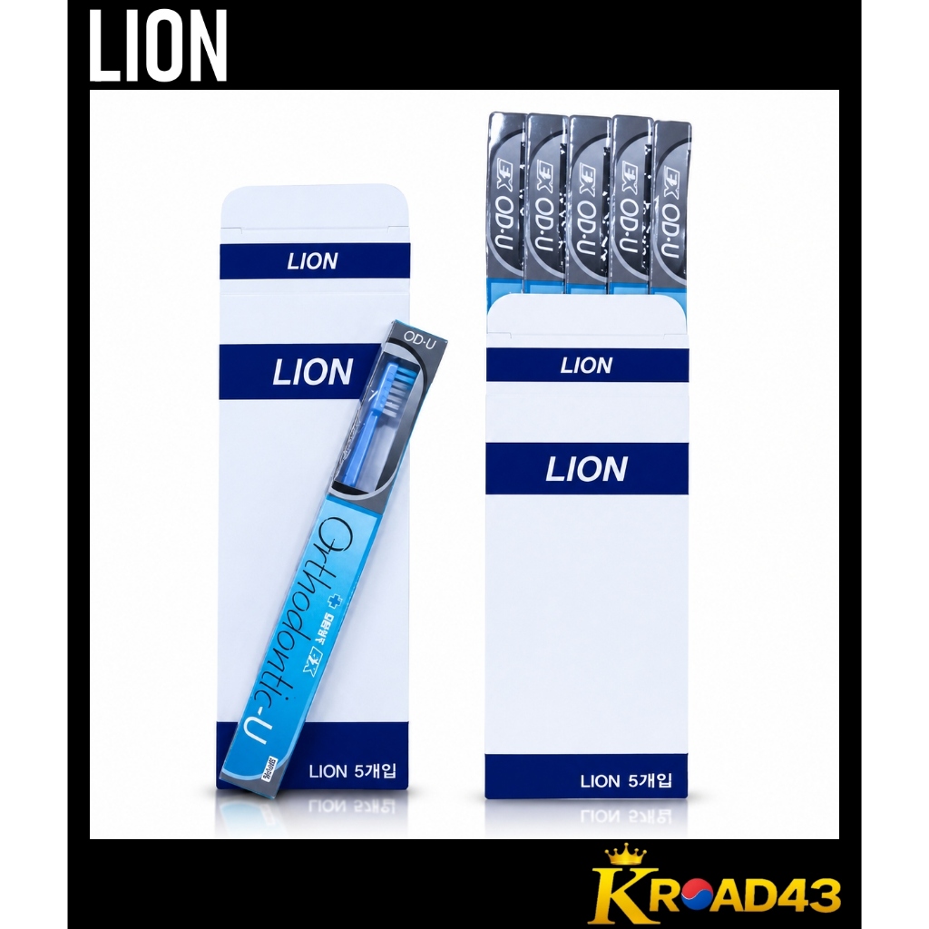 【LION】ORTHODONTIC V-CUT U TOOTHBRUSH (5PCS) สําหรับ BRACES ORAL CARE /ของแท้ 100%/จัดส่งจากเกาหลี