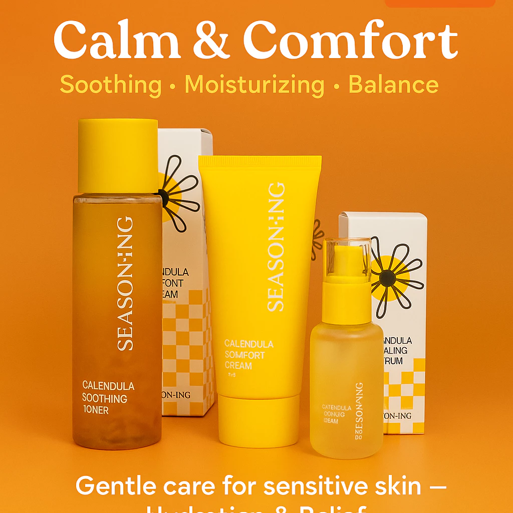 Calendula Skincare Set Toner Serum Cream thumbnail 3