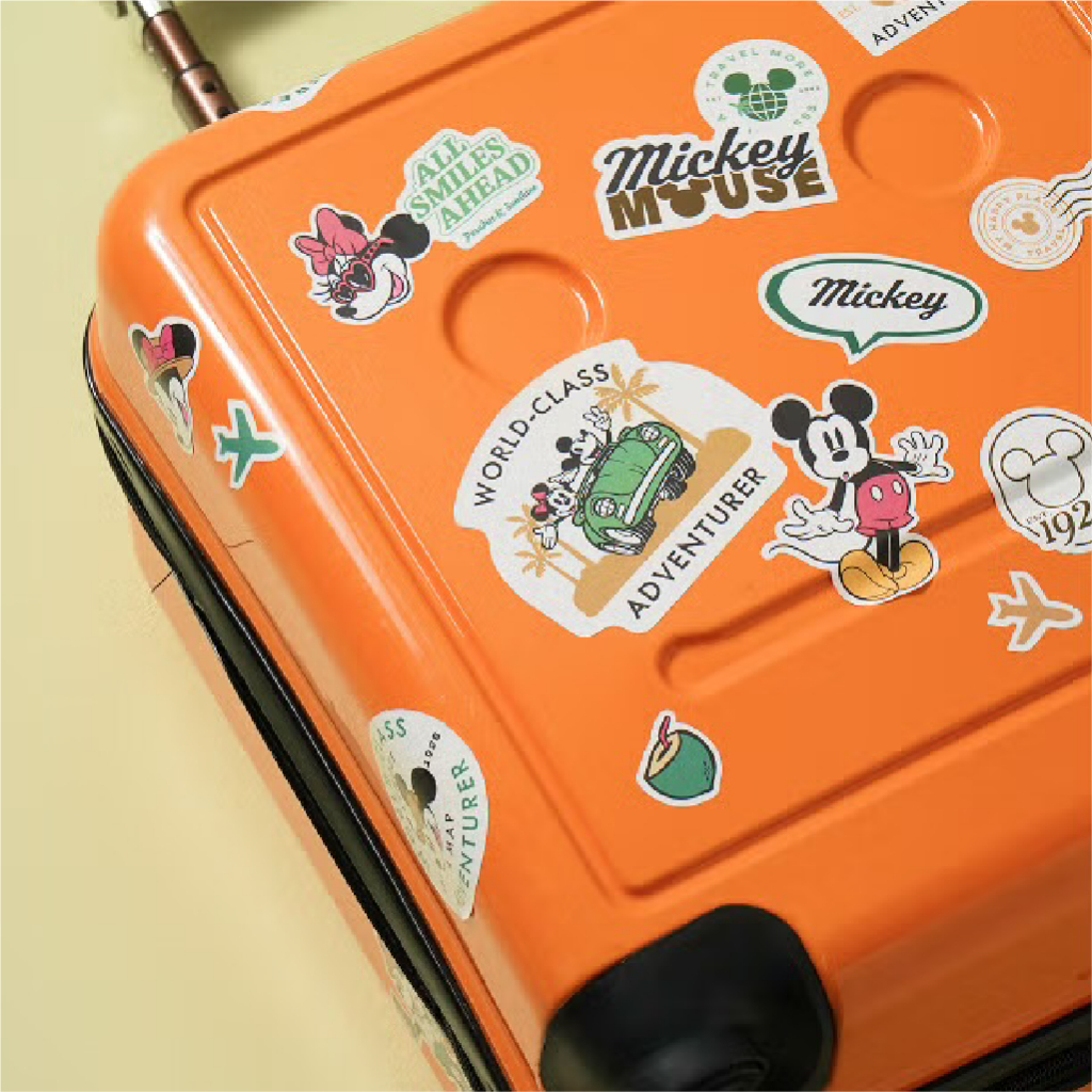 Disney Travel กระเป๋าเดินทาง Deco ชุดสติ๊กเกอร์ 2 แผ่น ดีไซน์มิกกี้เมาส์
