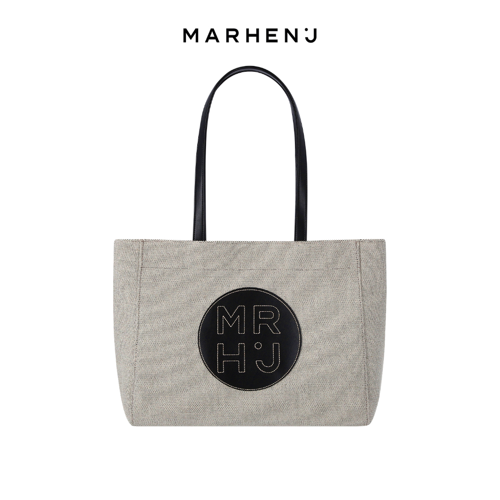 MARHEN.J Bono LeBlanc 2 tone Canvas Leather Spacious Shoulder Bag 2 สี - ดํา / น้ําตาล