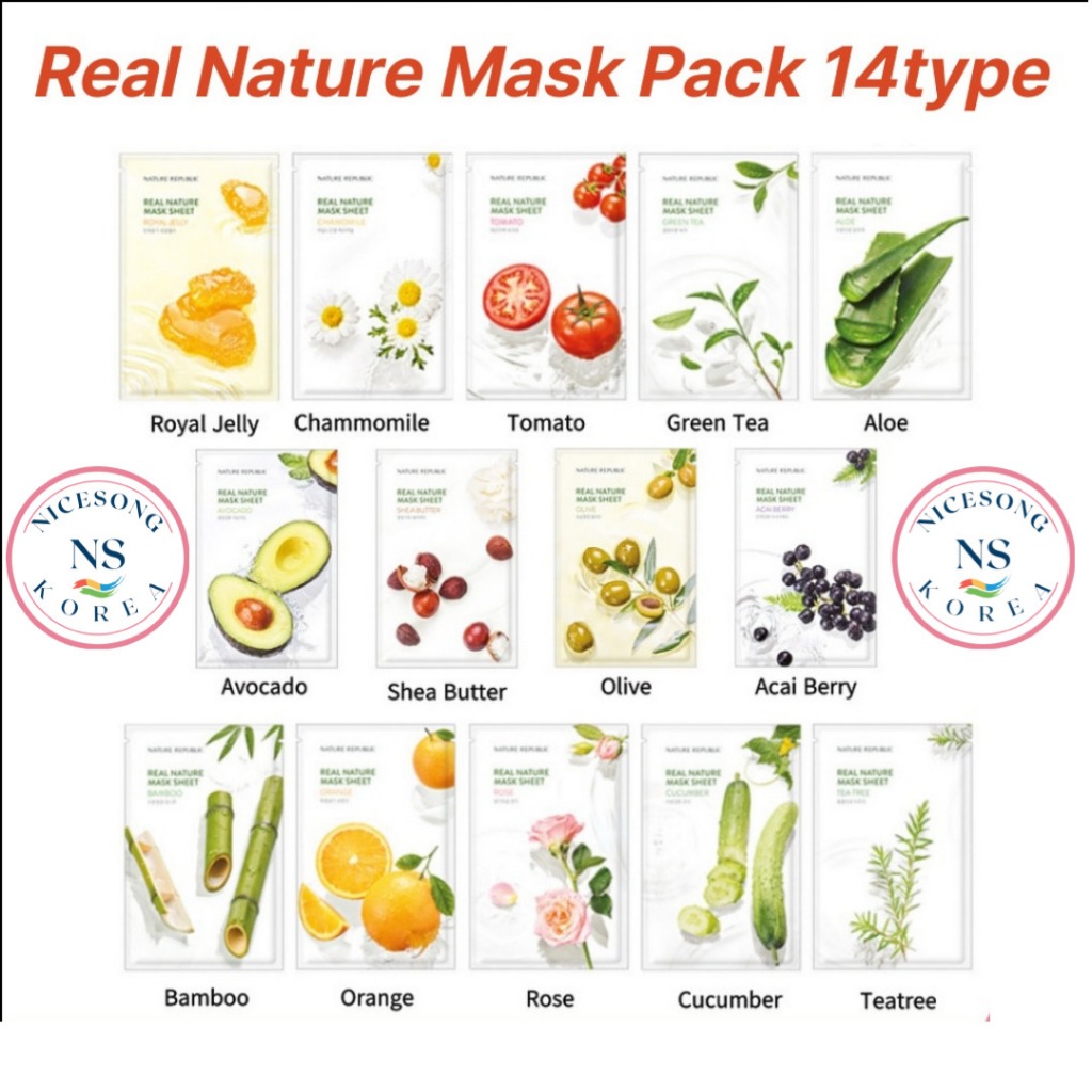 [Nature Republic]Real Natrue Mask Pack 14type(5แผ่น)