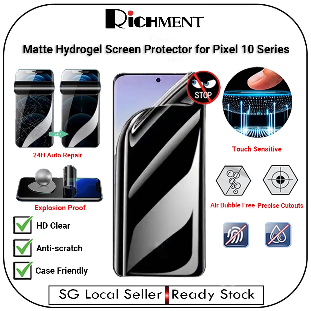 SG SELLER RICHMENT Pixel 10 Privacy Hydrogel Screen Protector สําหรับ Google Pixel 10/Pixel 10 Pro A