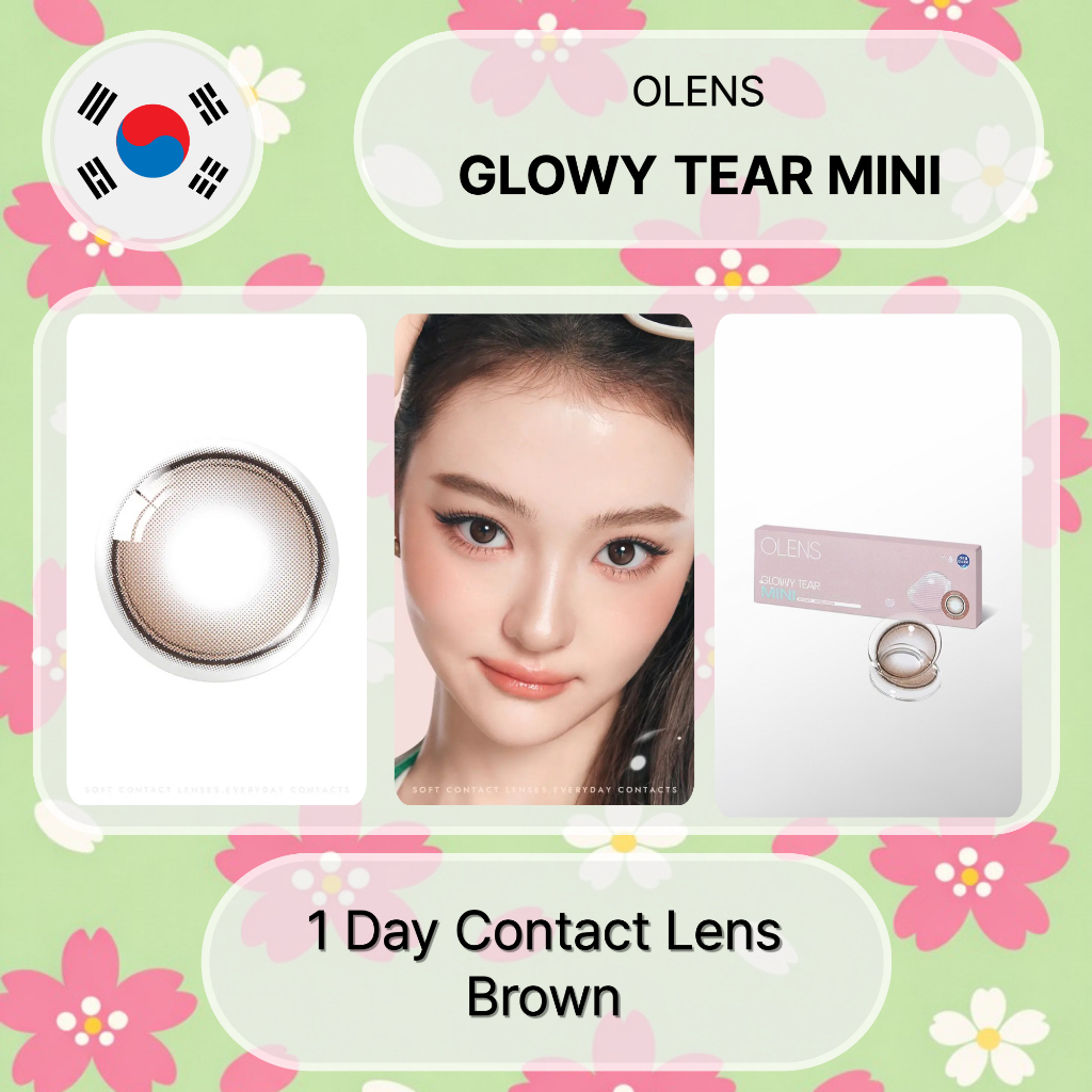 Olens Glowy Tear Mini (สีน้ําตาล) คอนแทคเลนส์ 1 วัน (10P)