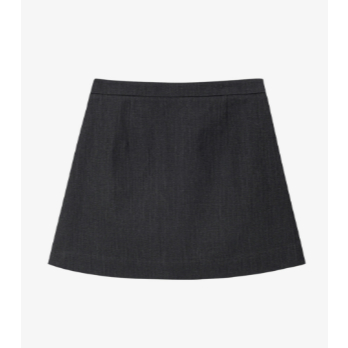 กระโปรงมินิผ้าฝ้าย charcoal - ASCENTI
