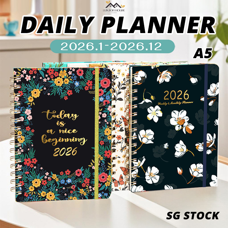 {มาใหม่} A5 Daily Planner 2026 Calendar Planner A5 Notebook พร้อมรายปีรายสัปดาห์ 2026 Planner