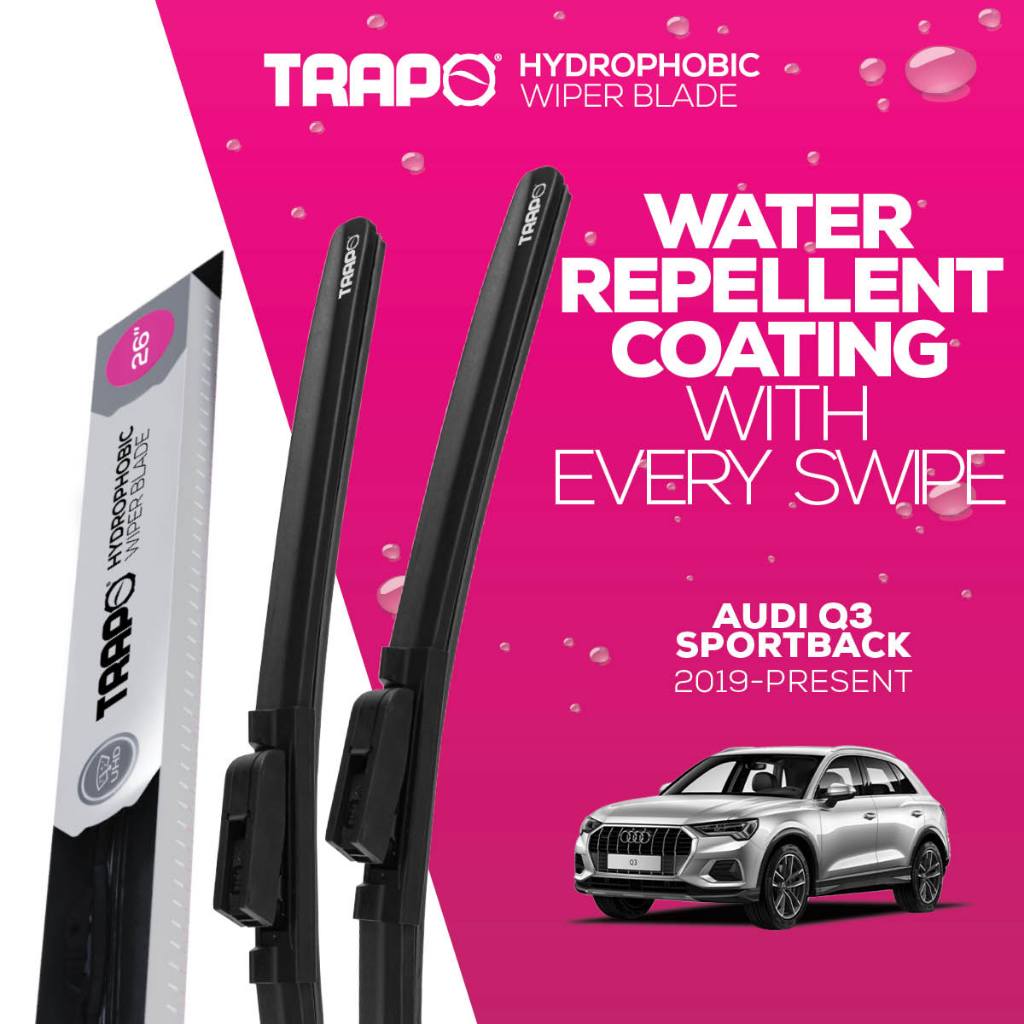 ใบปัดน้ําฝนรถ Trapo Hydrophobic Audi สําหรับ Audi Q3 (2011-2018) // Audi Q3 Sportback (2019-ปัจจุบัน