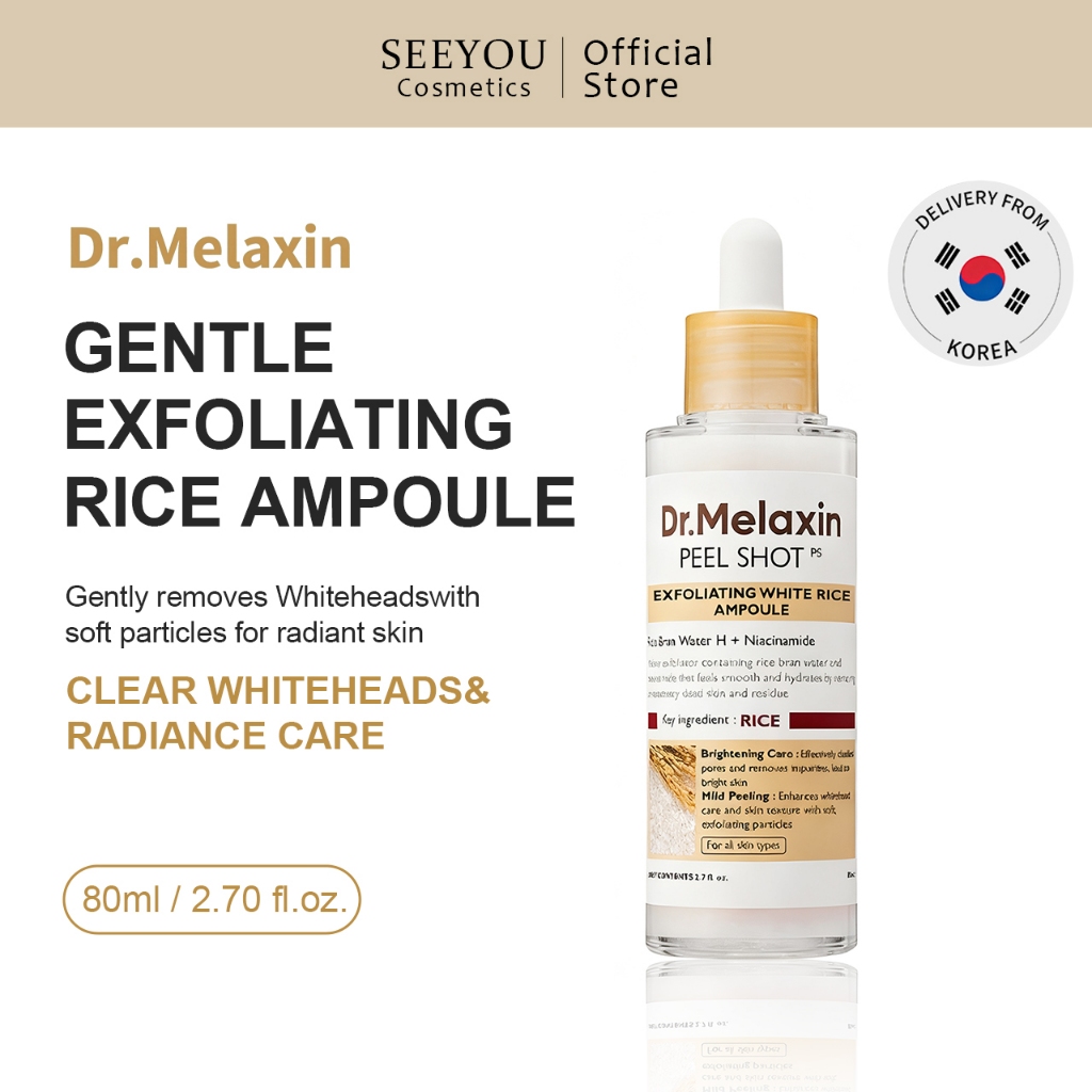 Dr.Melaxin Peel Shot Exfoliant Rice Ampoule 80ml / กอมเมจสูตรอ่อนโยน