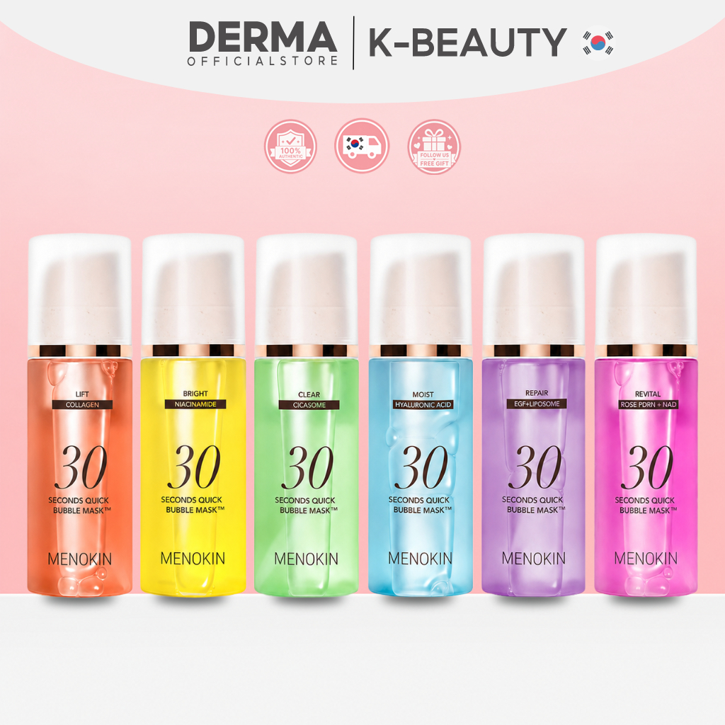 MENOKIN 30 Seconds Quick Bubble Mask 95ml(Moist / Bright / Lift / Clear / Repair/Rose PDRN)