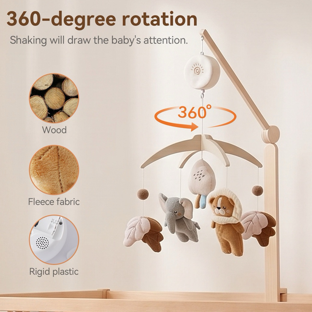 โมบายแขวนเตียงเด็กแรกเกิด Baby Crib Mobile ของเล่นเสริมพัฒนาการ ตุ๊กตาสัตว์น่ารัก