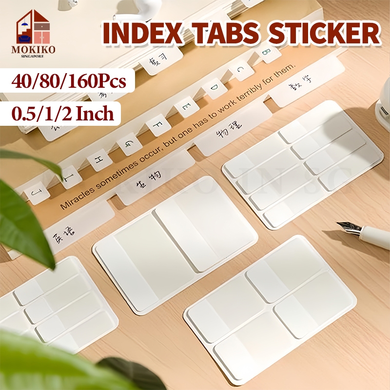 SGIndex Tabs สติกเกอร์ 160 ชิ้น Keypoints Page Marker สีขาว Sticky Notes Pop-up Page Flags To Do Lis