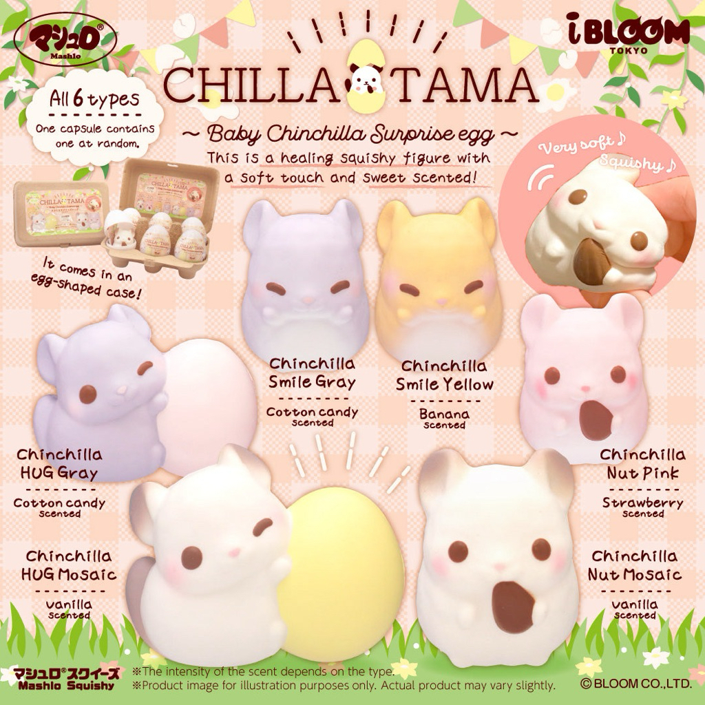 [พร้อมส่ง] สกุชชี่ iBloom Chillatama Baby Chinchilla Surprise Egg